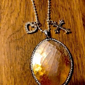 albacore shell cross and heart necklace